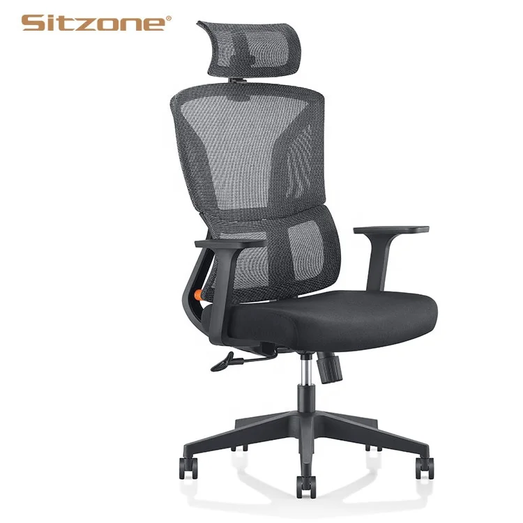 Офисное кресло с высокой спинкой и сеткой