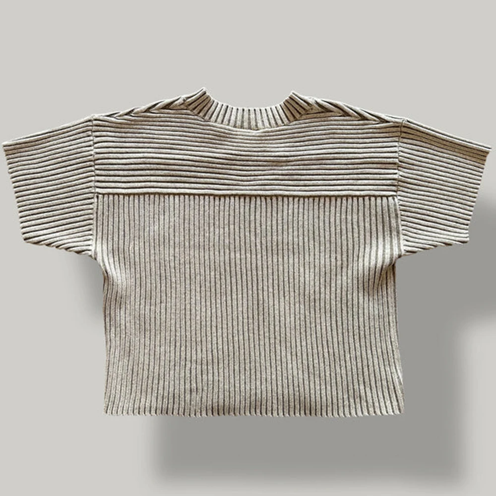 Custom LOGO OEM & ODM men Short Sleeve sweater pullover print Streetwear Knitted Jersey knitwear Pattern Knitted sweater men