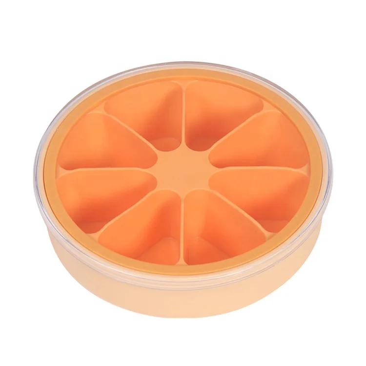 Online 8 Grids Homemade Food Grade Ice Cube Mold Creative Diy Silicone Ice Tray with Lid Round Ice Box Kitchen Tools Accessories