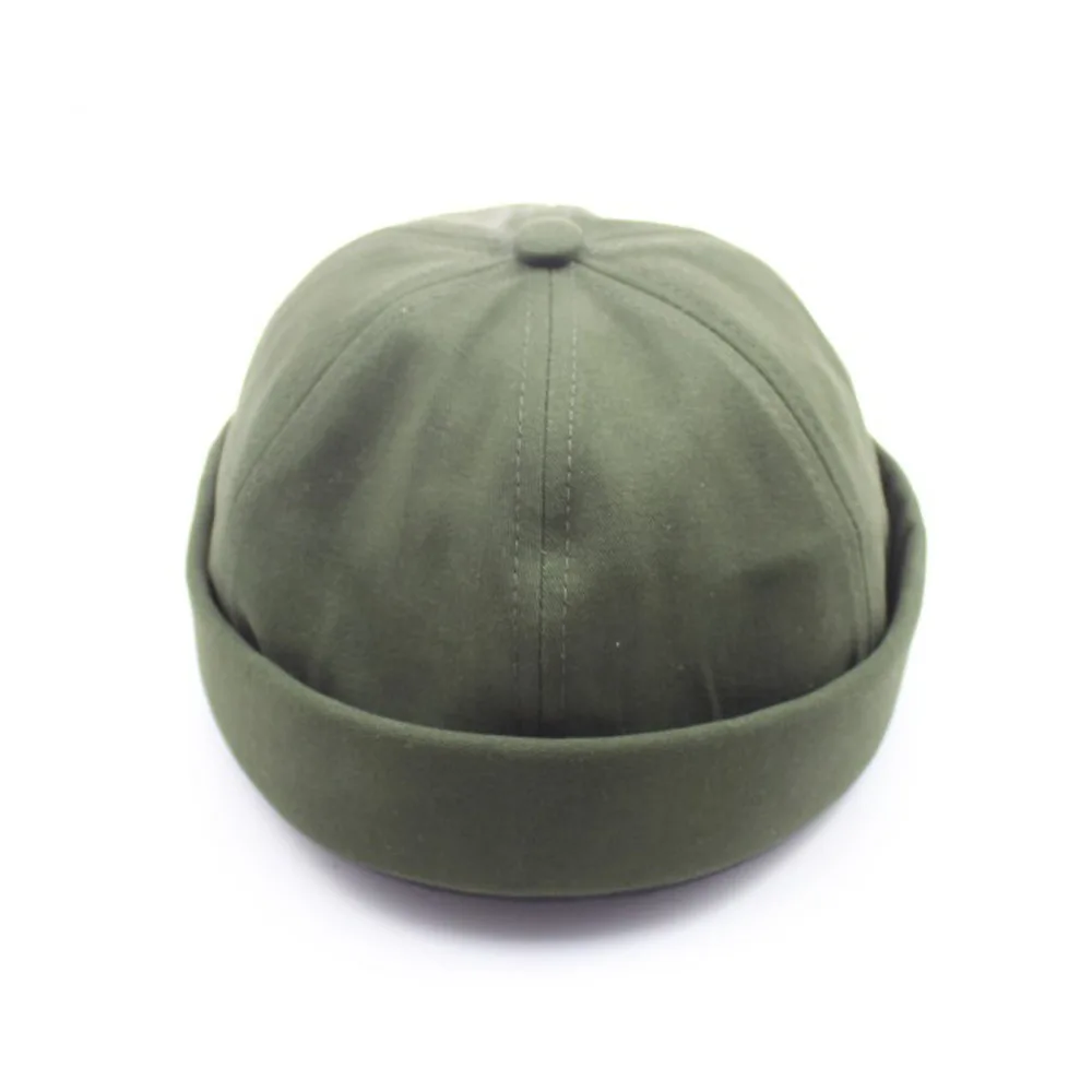 Custom Brimless Sailor Fisherman Vintage Leon Hat No Visor Skull Leather Strap Beanie Cap for Men Women