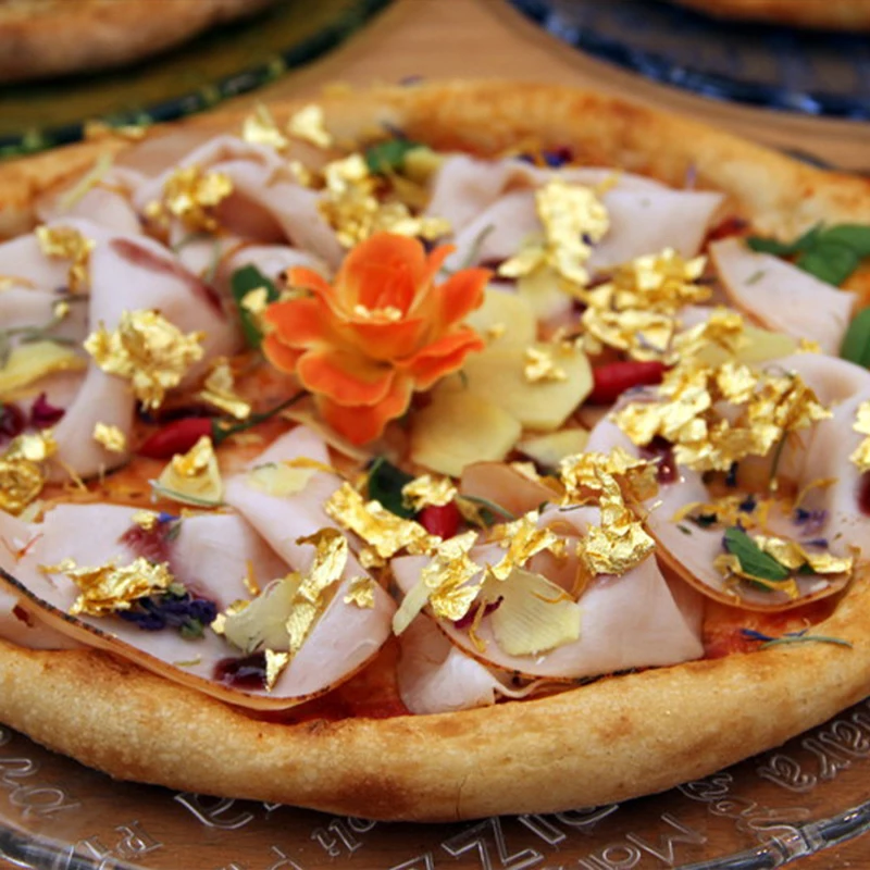 Bano de oro Kinno с покрытыем цвета чистого 24 каратного золота лист для торта бокалы под косметику золочение 2,5x2,5 см съедобный золотой лист