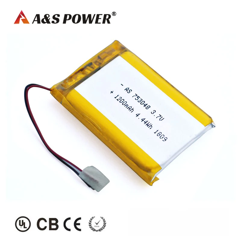 Wholesale High Capacity battery 3.7V 1200mAh 753048 Rechargeable Li-Polymer Battery with UL/Kc Certificate