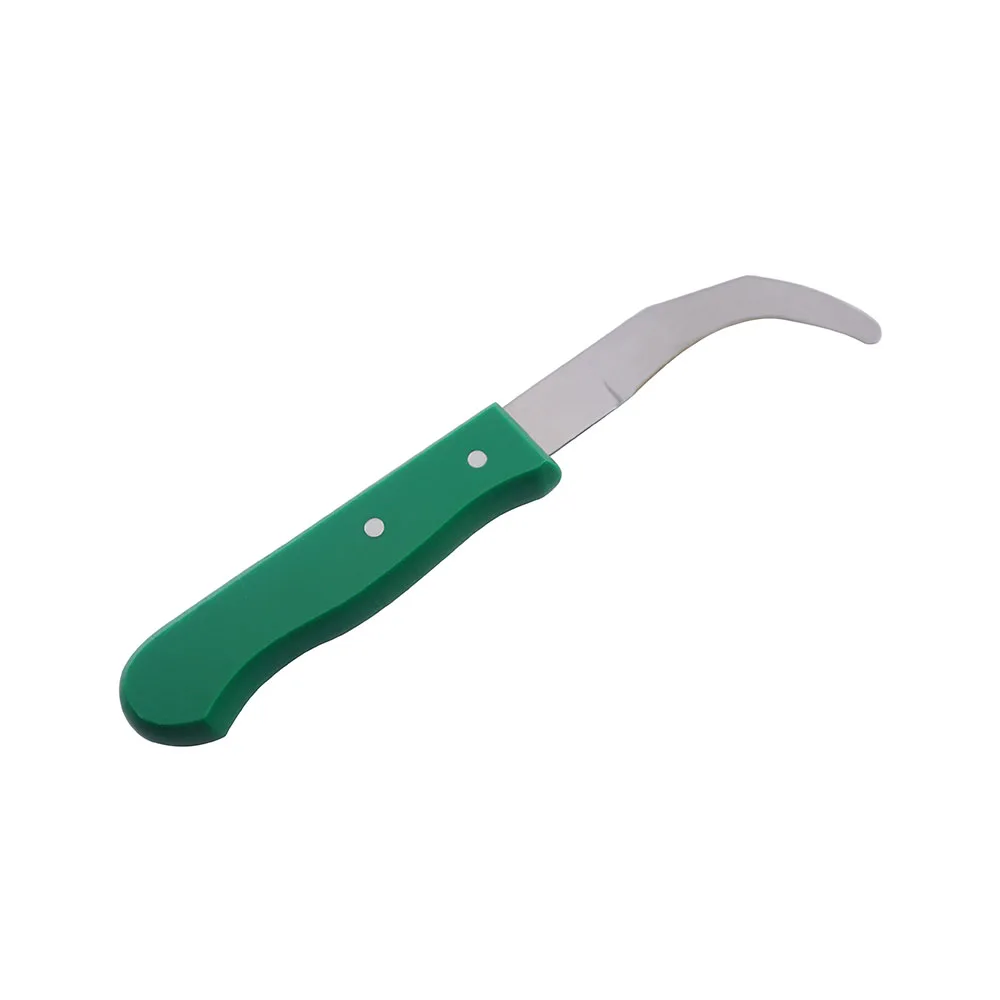 Green PP Handle Banana Knife Stainless Steel Curved Blade