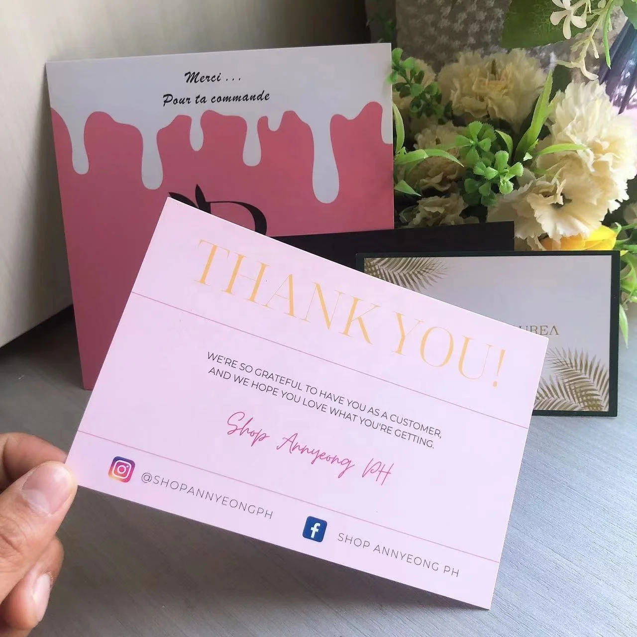 Custom Logo Design Double Sided Business Card Corporate Thank You Printing Small Card