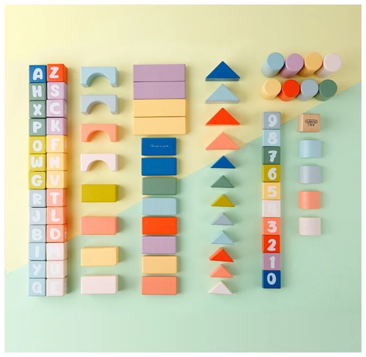 New Type Colorful Kids Wooden Bricks Educational Block Toys