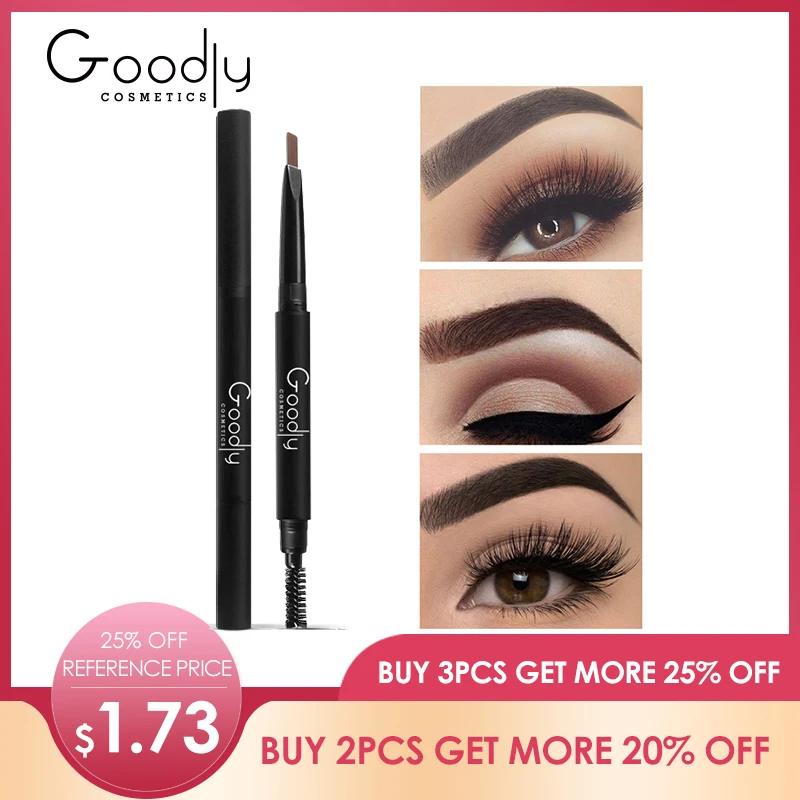 Privater Label Waterproof 3 Colors Eyebrow Pencil Easy To Wear Eye Brow Enhancer Natural Black Brown Gray