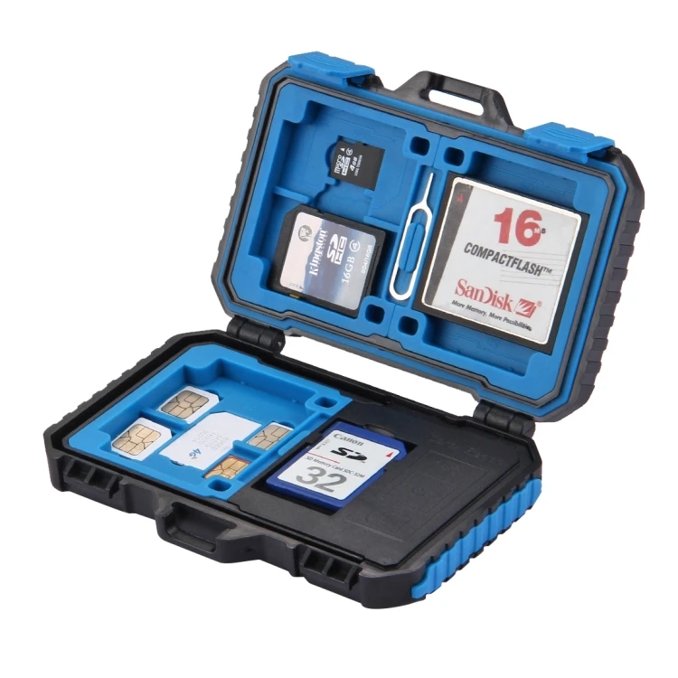 Кардридер PULUZ + чехол 22 в 1 для карт памяти стандарта SIM 2Micro-SIM 2Nano-SIM 3CF 7SD 6TF контакт