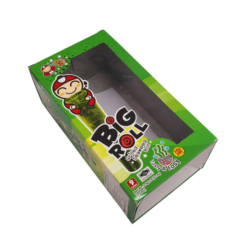 Wholesale Custom Unique Design Potato Chip Nori Packaging Card Box Disposable Snack Box With Window