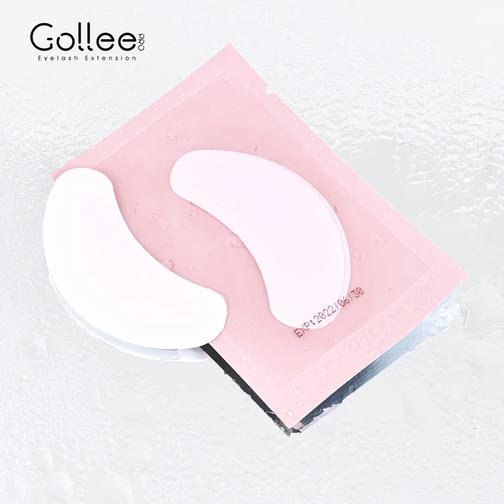 Gollee Pink Eyelash Extension Pads High Quality Best Patch Private Label Custom Under Collagen Eye Gel Eyelash Extension Pad