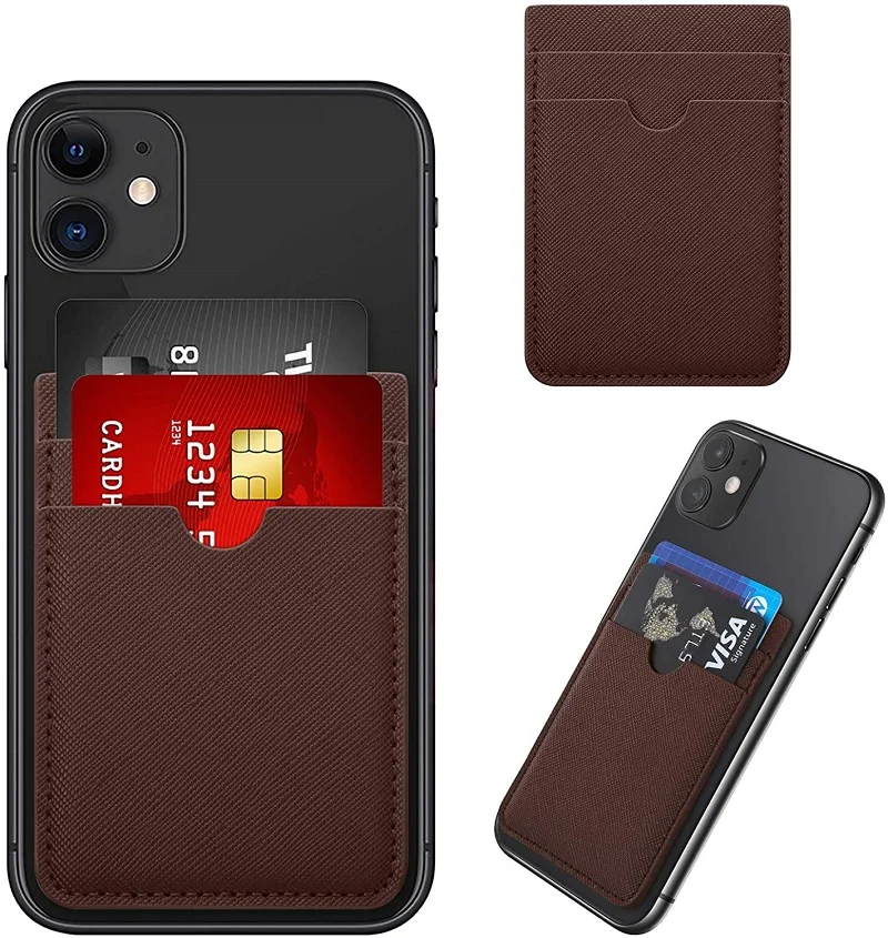 Custom Fashion Mobile Phone Back Phone Case Slim Magsafe Pu Leather Wallet Card Holder For Phone Back