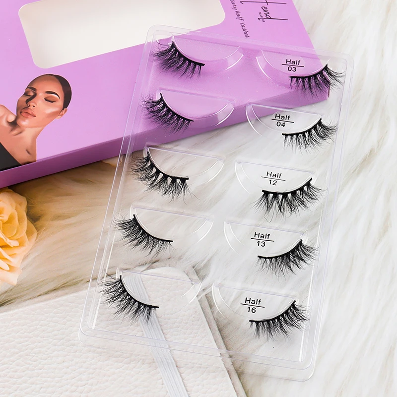 Clear Soft Band 25Mm Nature Short Lasheswholesale Vendor Eyelash Packaging 5D Mink Eyelashes Wholesale Half Synthetic Lashes