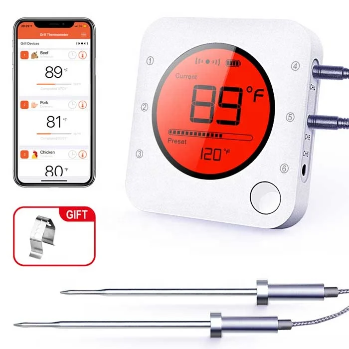 Meat Thermometer Wireless Remote BBQ Thermometer, thermometer for meat bbq meat thermometer for Smoker Grilling Oven ,Kitchen