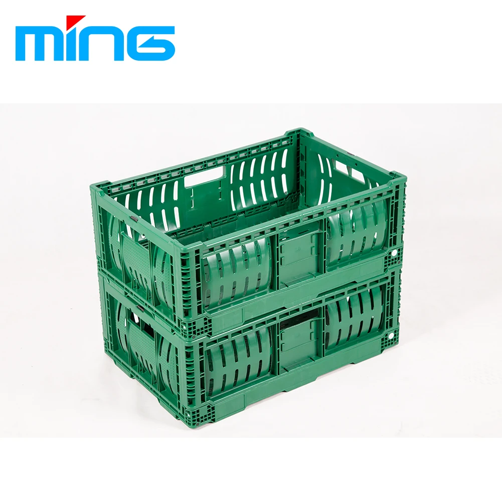 Ventilation Plastic Mesh Foldable Crates with Button