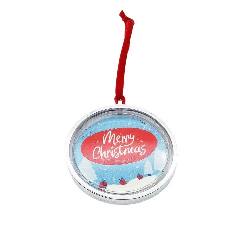 Qualisub Creative Rotatable Christmas Ornament  Sublimation Plastic Ornaments Blank with Cardboard for DIY printing