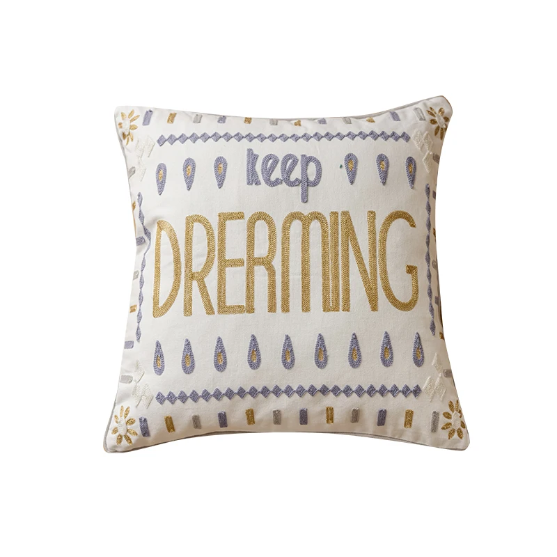 Weaving Dreams Wishes Embroidered Pillow Decorative Pillow Hotel Living Room Designer Pillow without core