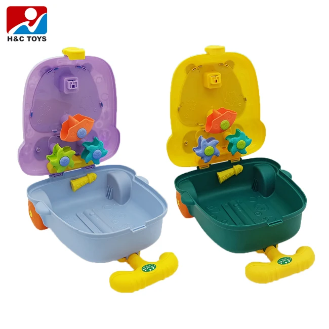 Outdoor kids trolley box set seaside play sand & water tool toys beach toy set