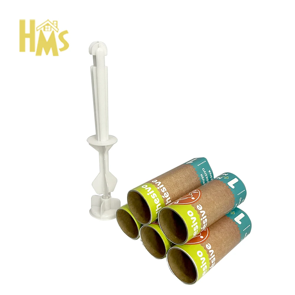 Plastic Pet Hair Stick cleaning tape adhesive spiral cut cloth hair remover cleaning Lint Roller set