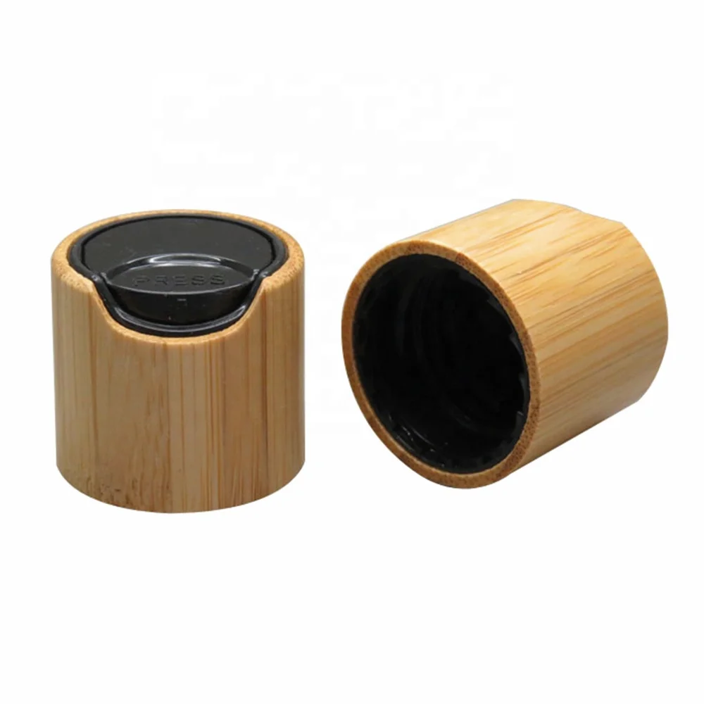 20/410 24/410 Size Custom Logo Accept Bamboo Disk Caps For Bottles Cover Bamboo Dispenser Natural Bamboo Disc Top Screw Cap