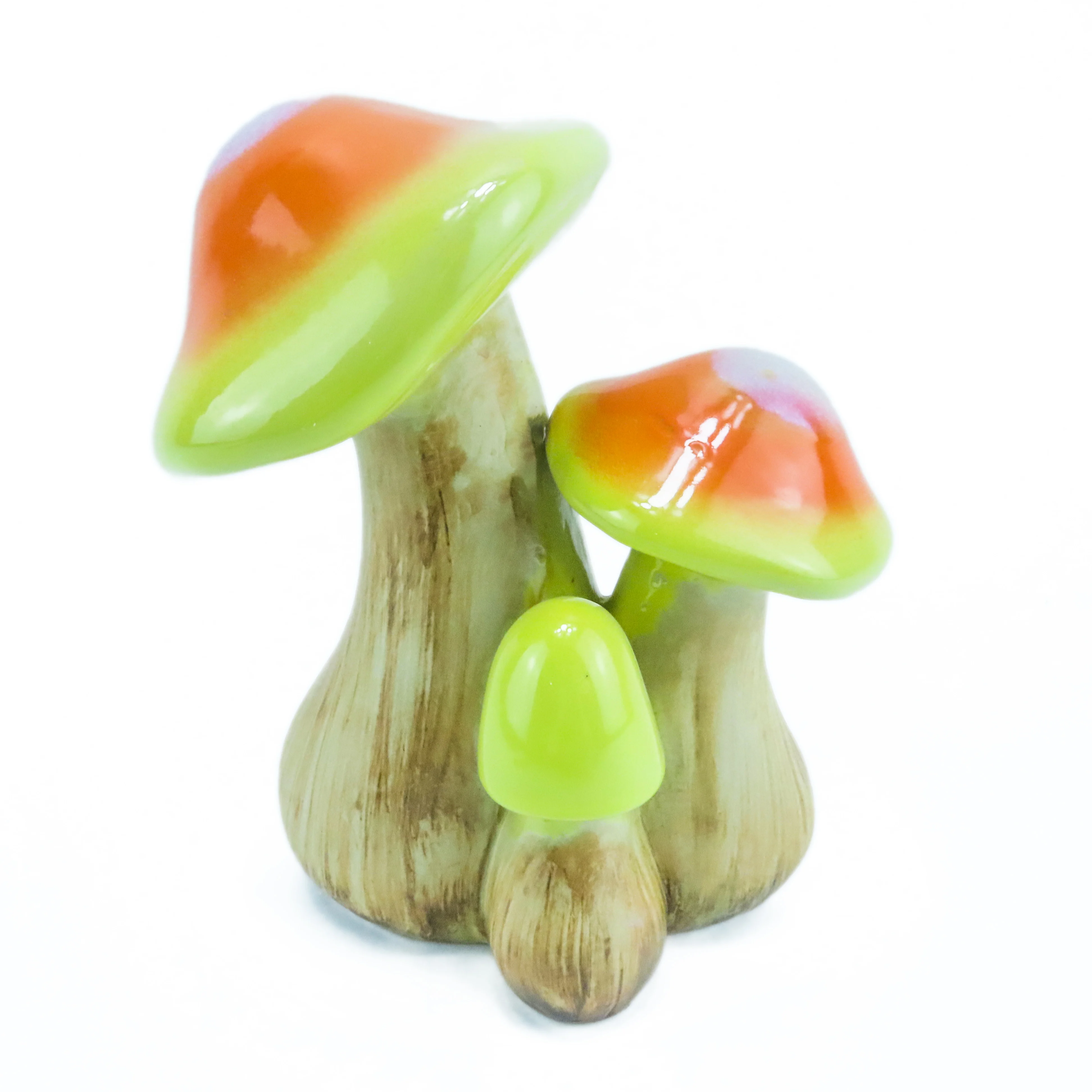 Wholesale Ceramic Mushroom Figurine Custom Home Decoration Statue Garden Stake Multi Color Hand Painted Figurine