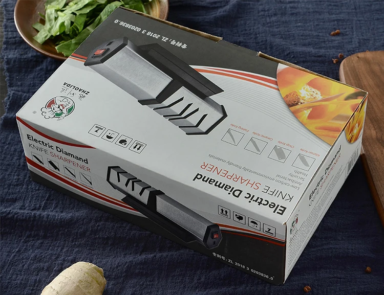 
2019 New Amazon Customized Powerful 4 Stage Motorized Ceramic Stainless Steel Knife Sharpener Diamond 