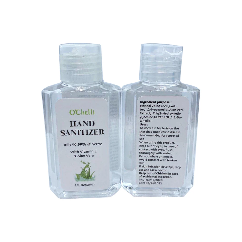 Оптовая продажа, в наличии, портативный мини-Антисептик на 75% спирта без воды для рук, 50 мл