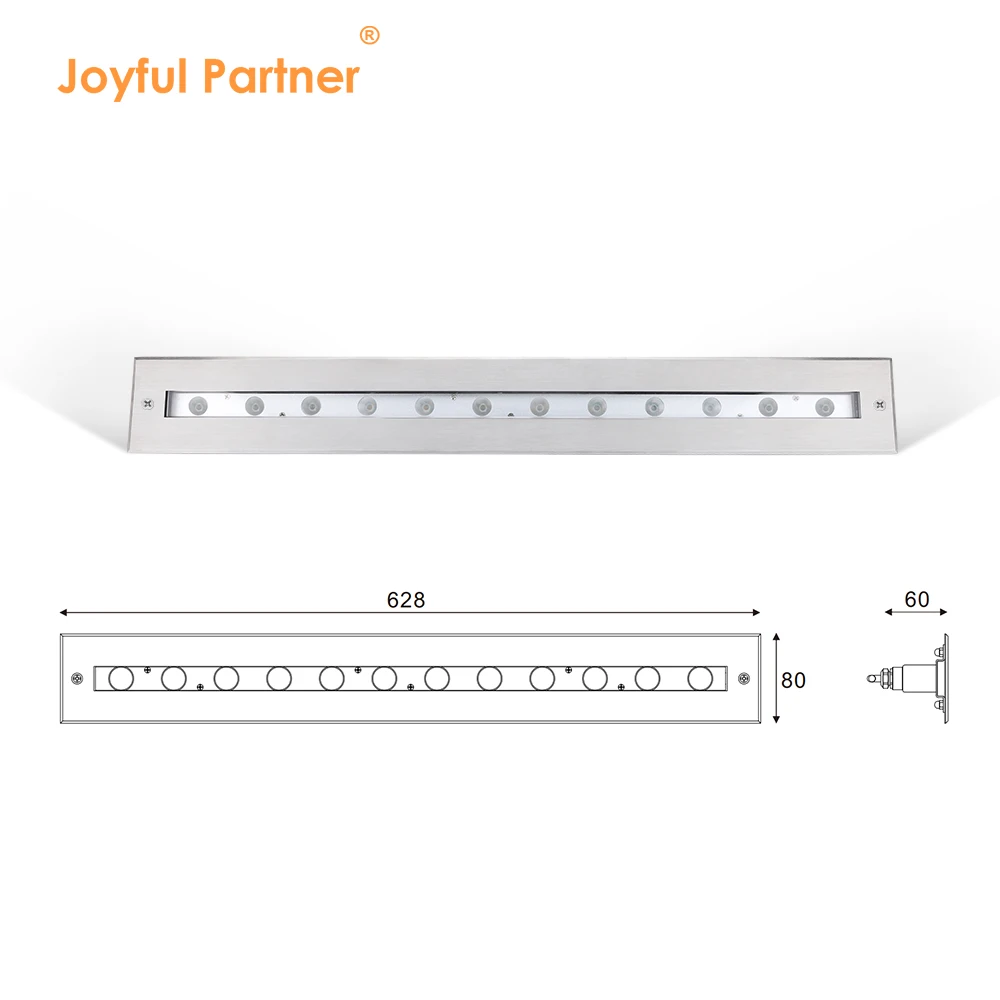 High Quality Rectangle Bright Asymmetrical Beam IP68 SS316L 12W 24VDC LED Underwater Linear Wall Washer Light