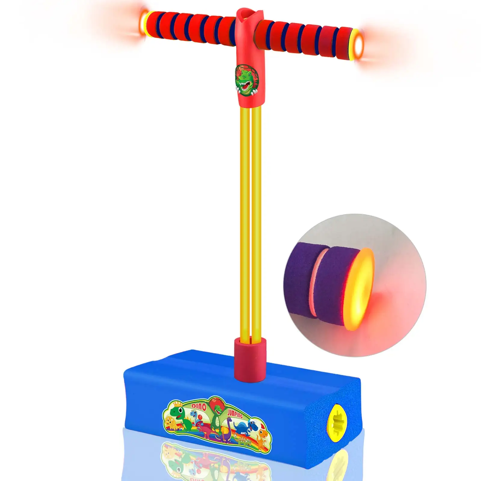 YongnKids Luminous Jump Pogo Stick Fitness Toys Click And Play Foam Pogo Jumper For Kids