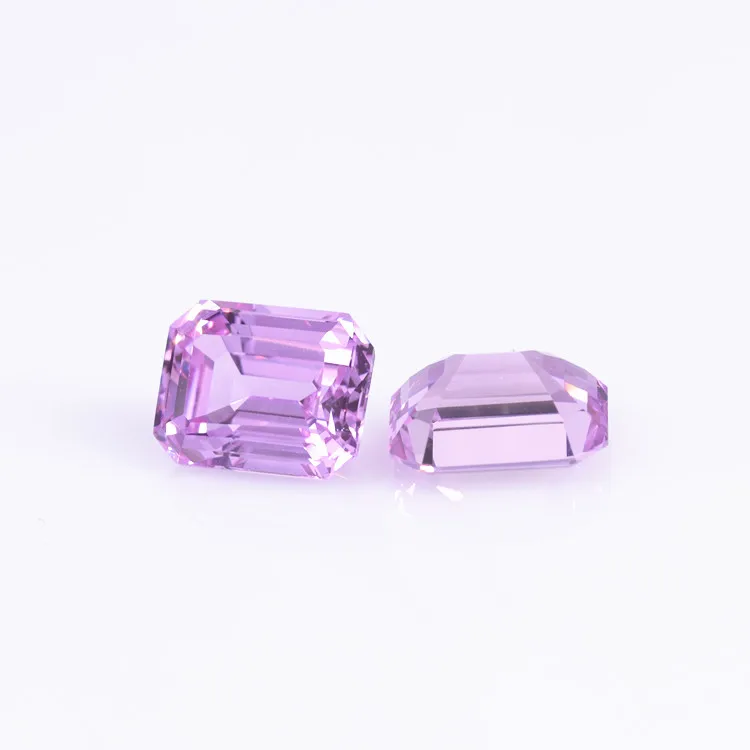 ROOMY 5A High Quality Step Emerald Cut Czochralski Lab Grown Pink Ruby Lab Created Loose Ruby Gemstones Lab Grown Ruby for Ring