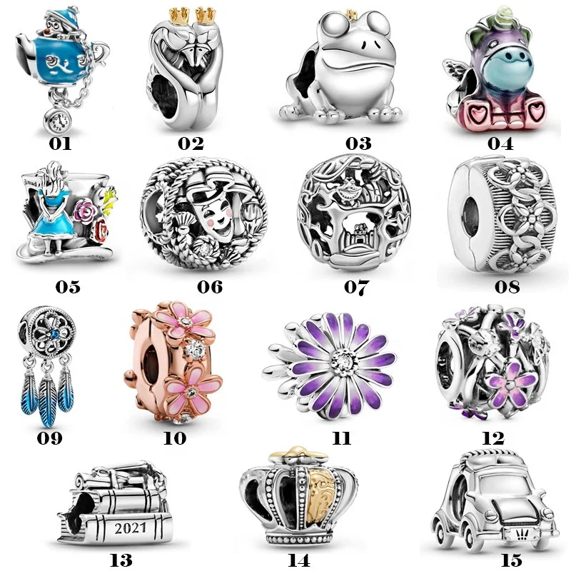 
High-quality S925 Silver Disny Dreamcatcher Blue Young Flower Pendant Moment Series Party Pendant 