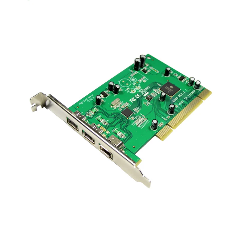 PCI 3 Ports Firewire ieee 1394 card 2 ports 1394B and 1 ports 1394A TI8280 chipset