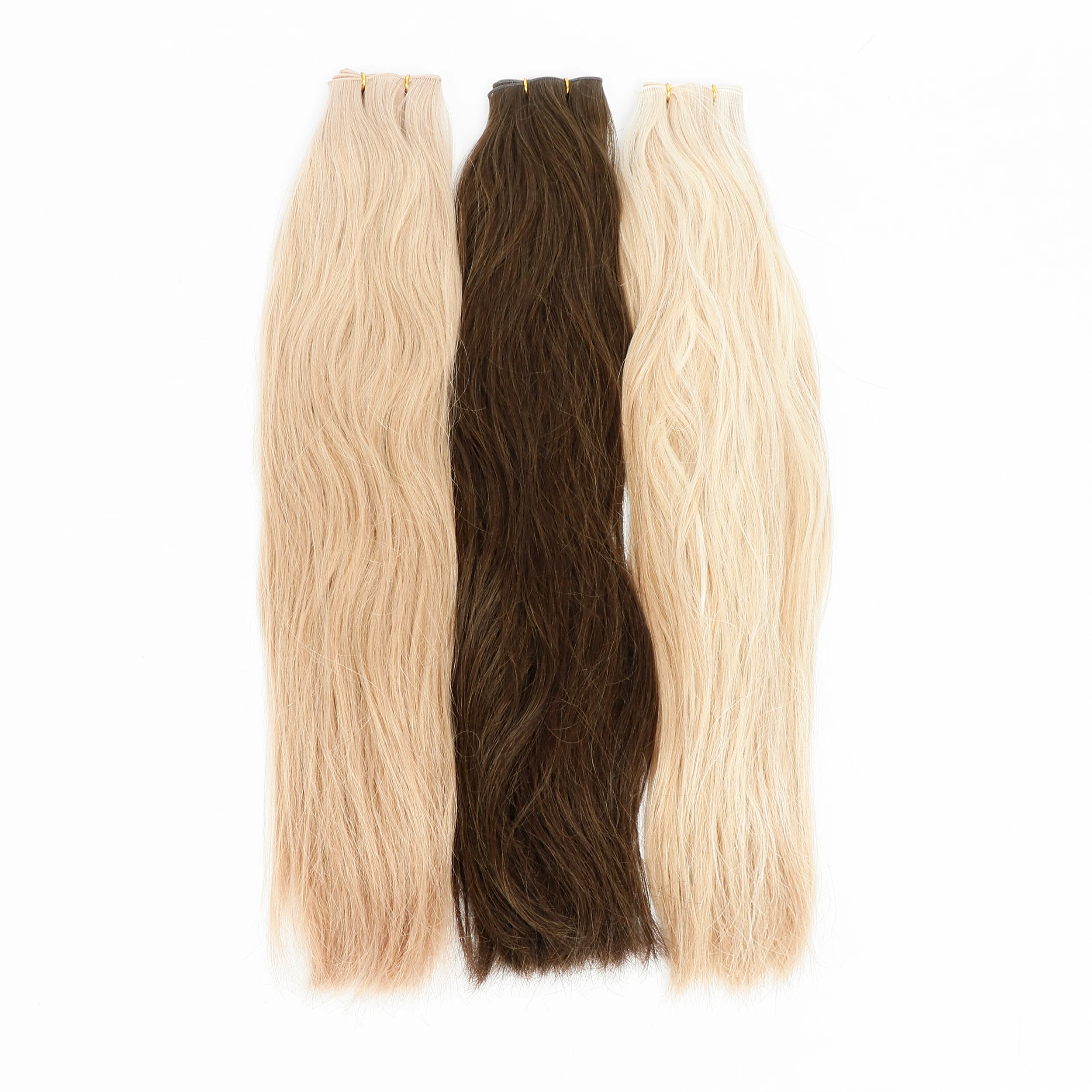 wholesale  double drawn curly cuticle aligned raw russian 100human hair extensions genius weft