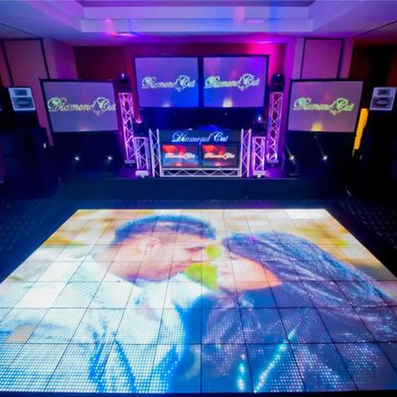 flashing build round display game wedding name 20x20 interactive floor led video dancing floor dj light