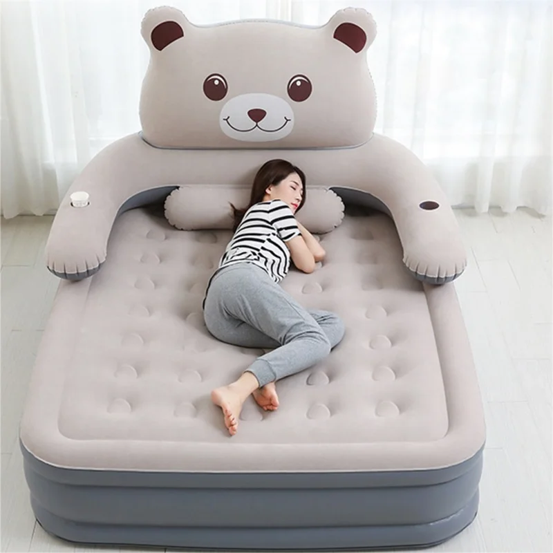 Split type Inflatable airbed with cartoon backrest