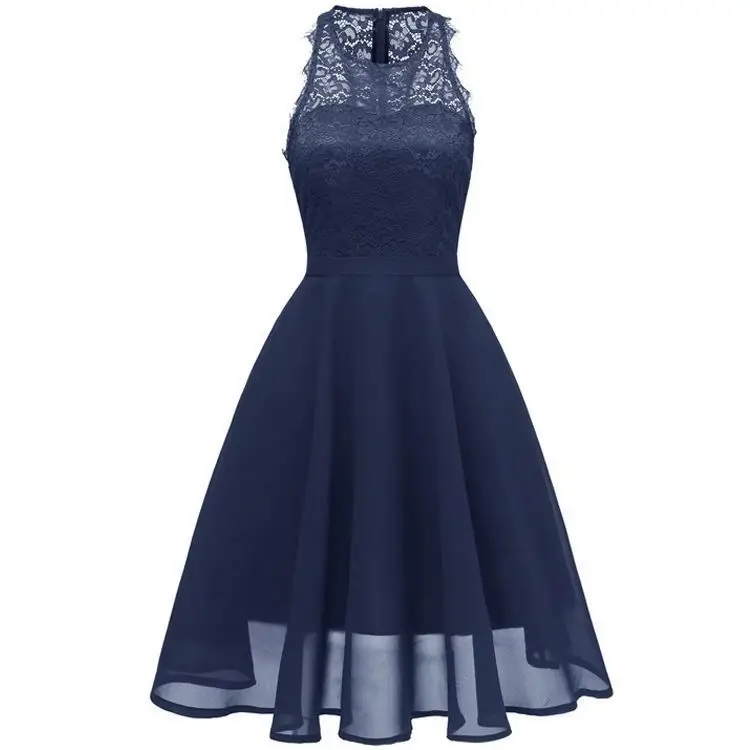 2019 Dropship Clothes Lace Upper Scoop Skater Dress Mother Of The Bride Dress