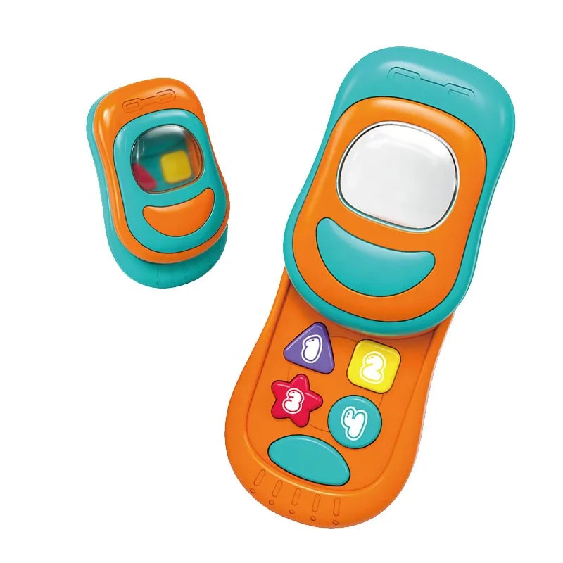 Battery Operated Baby Music Mobiles With Light Early Baby Toy Phone Cartoon Phone Toy For Kids 18M+