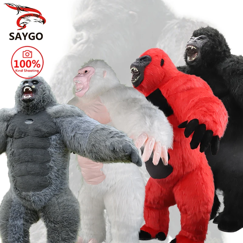 Saygo MOQ 1 PCS inflatable Gorilla Cute mascot Customized Easter Animal inflatable plush costume for cosplay Show party