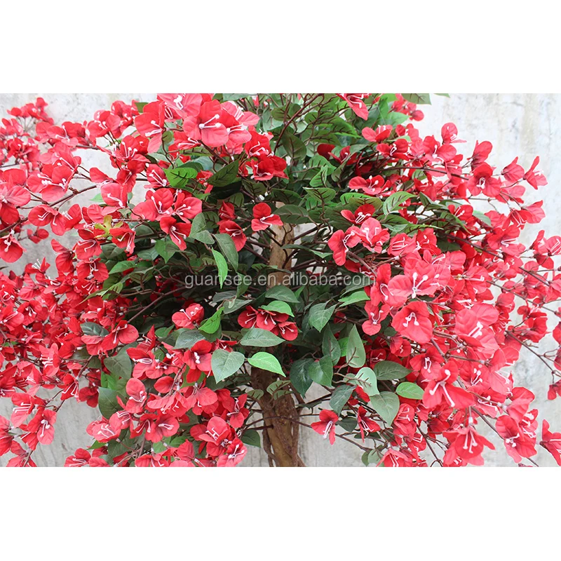 Flower Tree Red Flower Artificial Rhododendron Plastic Bonsai Tree
