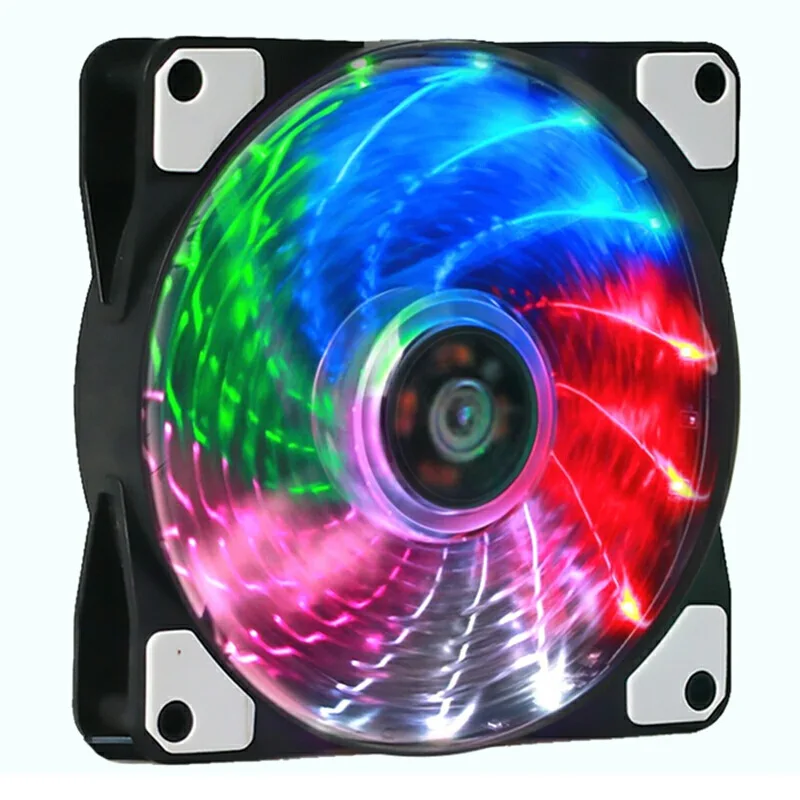 Computer case fan 12CM 12025 LED light Fan 1200 to RGB case fan quiet