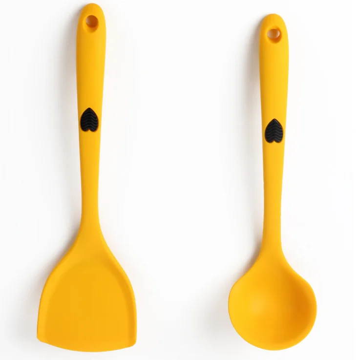 Силиконовые Шпатель в форме сердца антипригарная кухонная шпатель Бытовая Посуда набор ложек для супа кухонная утварь