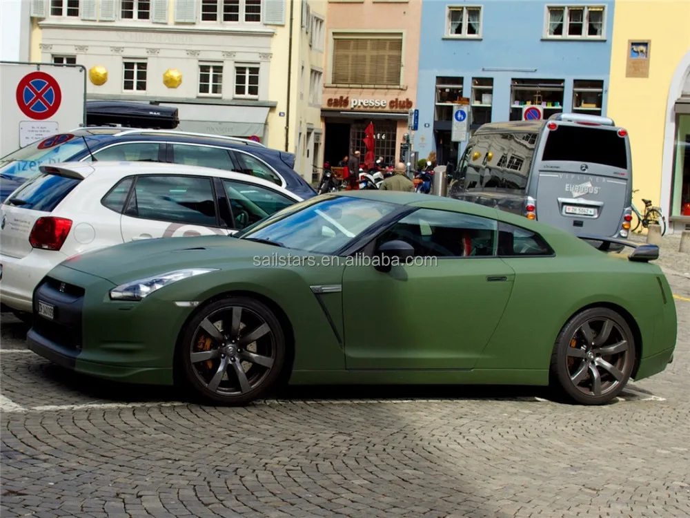 Matte Military Green Vinyl Car Wrap Bubble Free For Car Wrapping