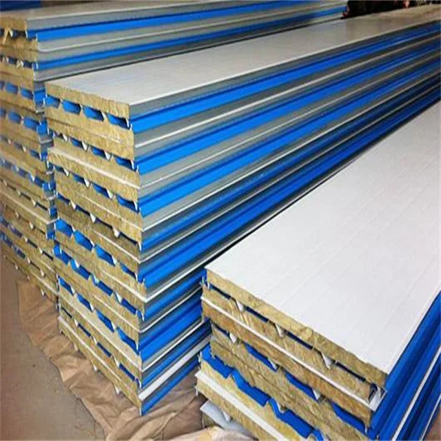 Polyurethane Rock Wool Sandwich Panel Foam Filled Wall & Insulated Roof Fiberglass Walls for Puff Acc Roof Insulation