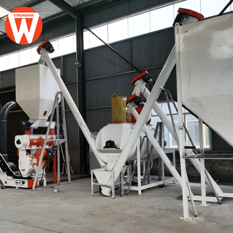 China manufacture ring die 1tph poultry feed mill plant electric automatic goat pig poultry animal feed pellet equipment