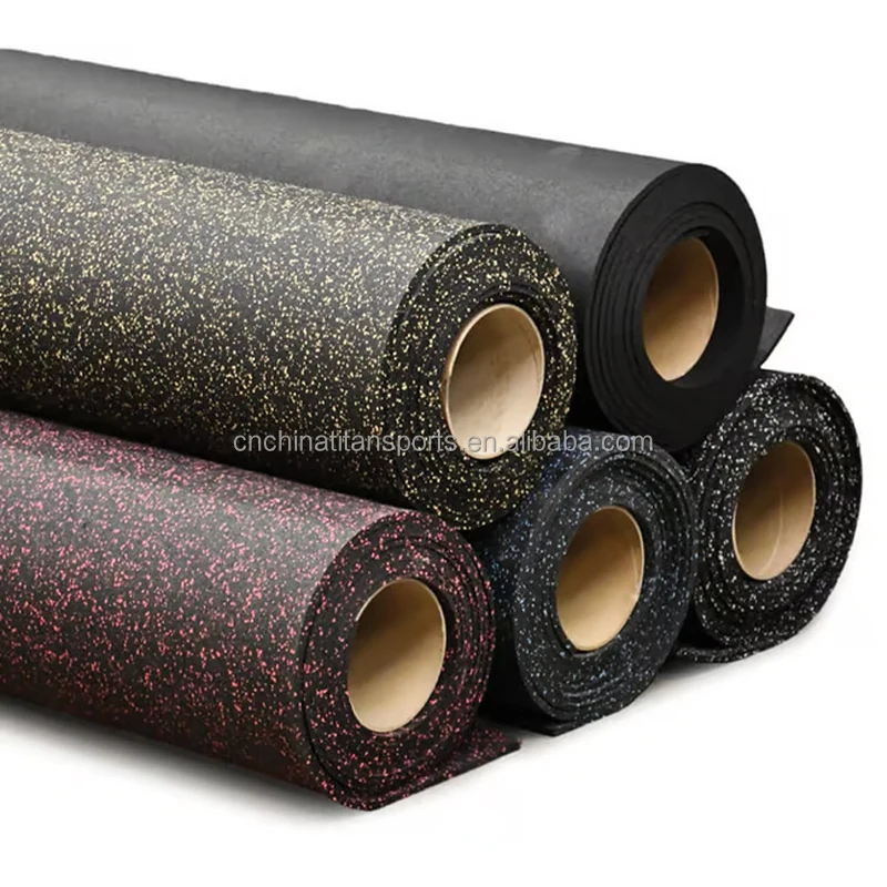 Rubber Floor Tiles High Quality Anti-slip Flooring Gym Roll Balcony Covering Black Garage Rubber Floor Tiles Suitable for Gym