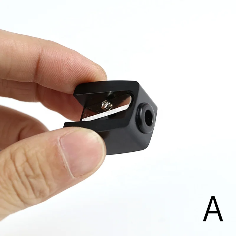 Customized portable manual plastic eyebrow pencil sharpener with cover cosmetic pencil sharpener