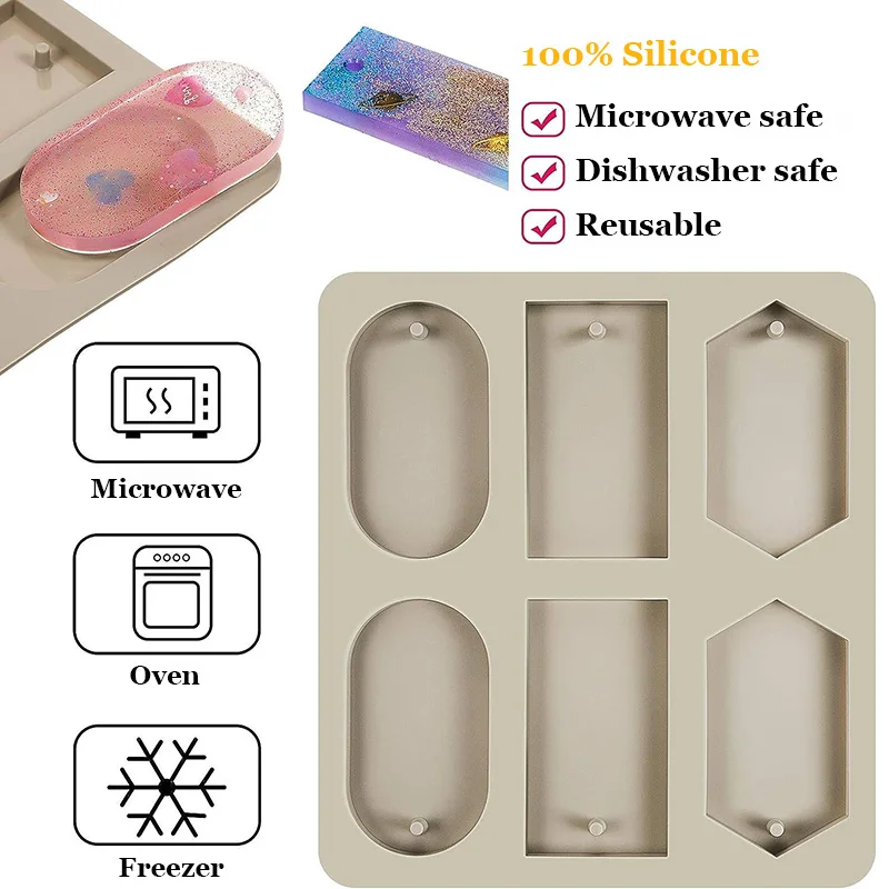 DIY Handmade Octagon Gypsum Silicone Mold Wholesale Wax Sachet Molds 3D Scented Wax Tablets Molds for Soap Candle Crafts Making