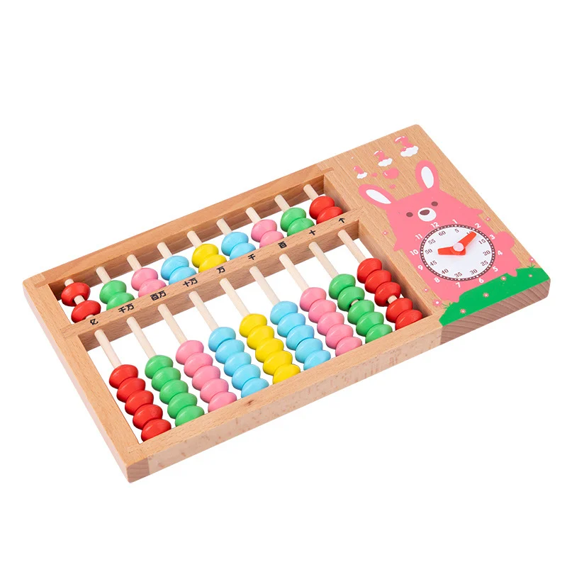 Abacus Alarm Clock Plastic Math Toy for Preschool and Elementary School Students for Learning Numbers