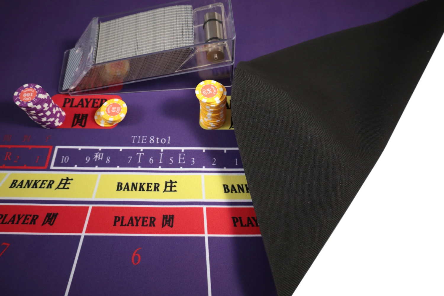 Aobo ready to ship entertainment poker table mats rubber gambling baccarat poker tablecloths for sale