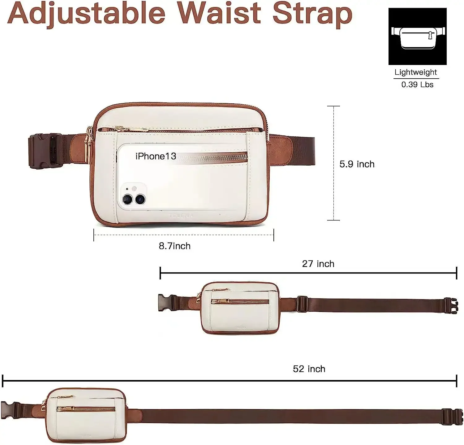 Wholesale Custom Logo Large Capacity Leather Belt Bag Waterproof Fanny Pack Crossbody Unisex Bum Bag with Adjustable Strap