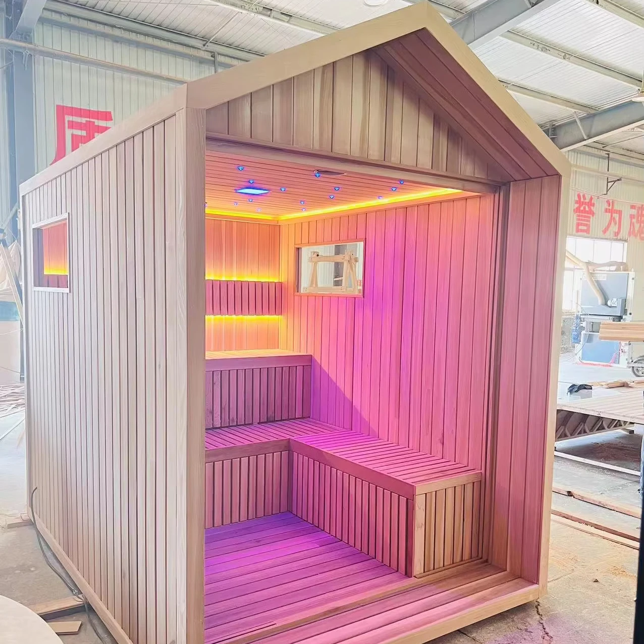 Traditional Cedar Wood Outdoor Sauna Room With Wood Stove For 8 People sauna room