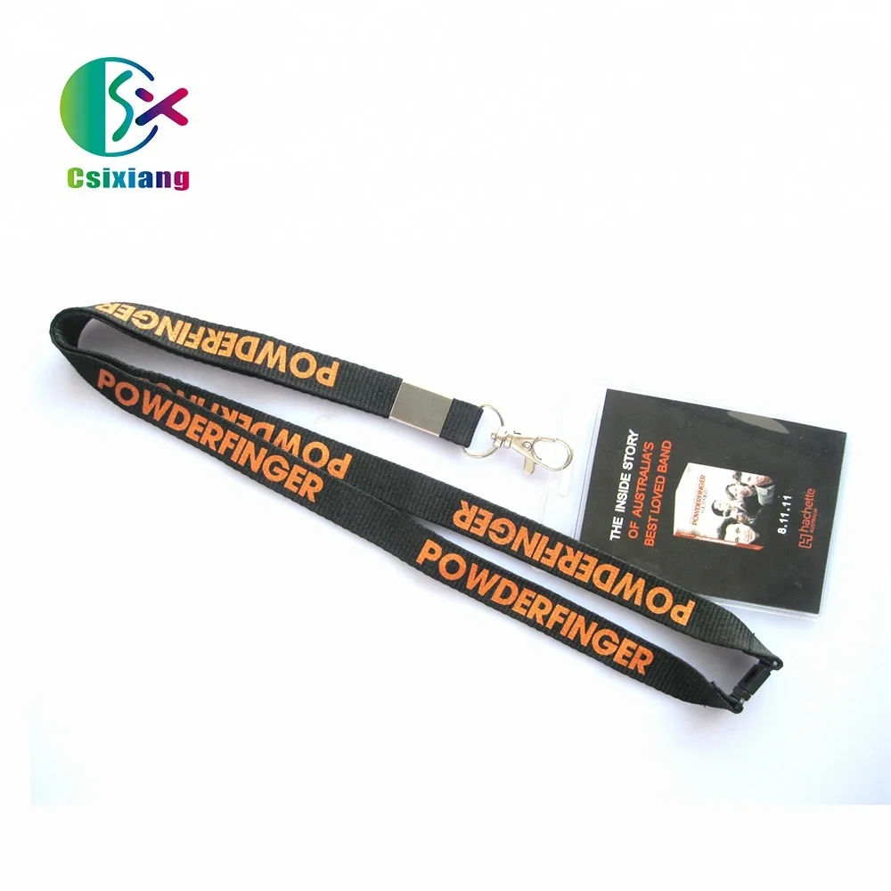 Full Color Transfer Print Smooth Polyester Lanyard With oval hook in Matt Black color